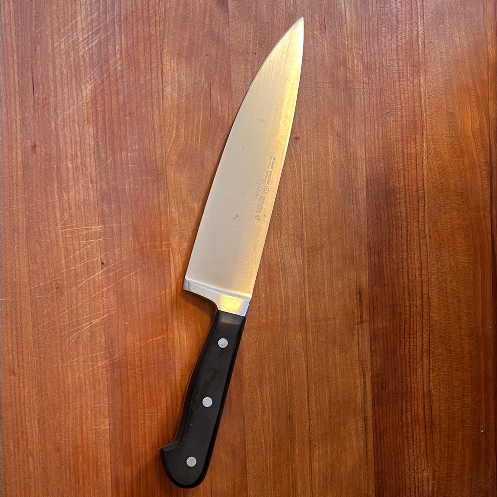 Wusthof Stainless Steel- 8” Chef's Knife with Black Handle